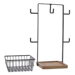 Stella Mug Tree With Storage Basket 16 Stella Mug Tree With Storage Basket -Home Tableware Stella Mug Tree With Basket 5304325 7