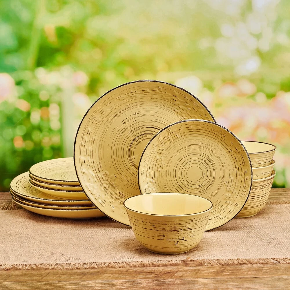 Trellis Sunflower 12 Piece Dinnerware Set, Service For 4 4 Trellis Sunflower 12 Piece Dinnerware Set, Service For 4 - Image 2