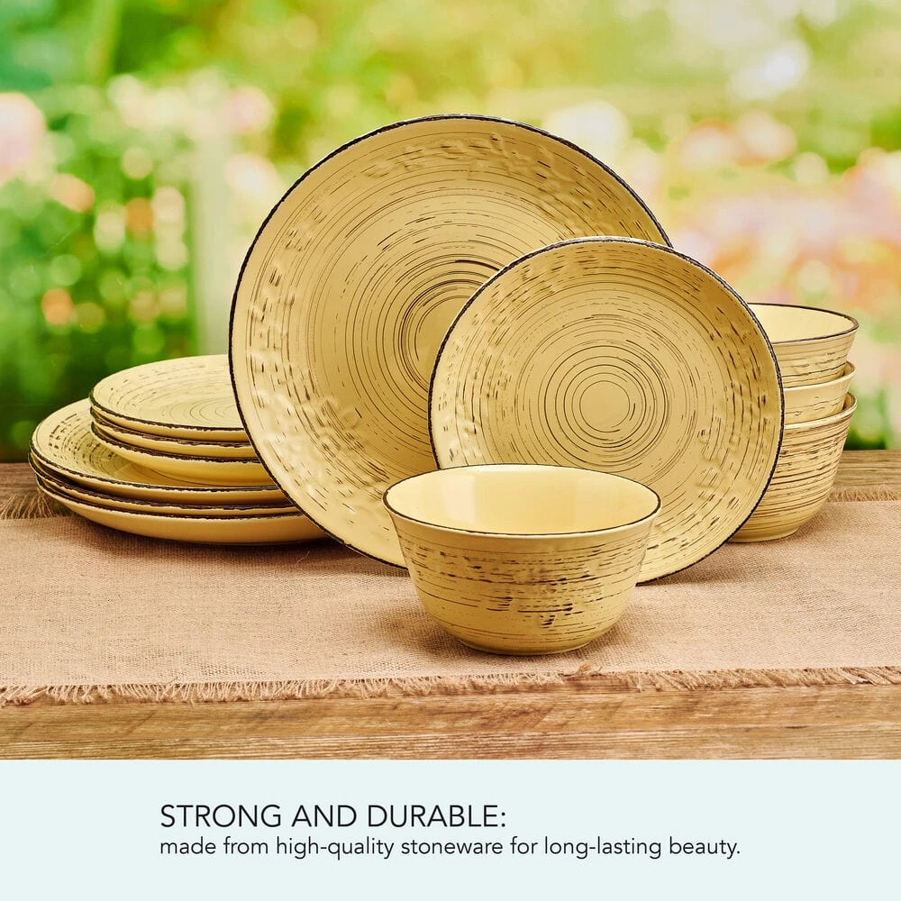 Trellis Sunflower 12 Piece Dinnerware Set, Service For 4 7 Trellis Sunflower 12 Piece Dinnerware Set, Service For 4 - Image 5