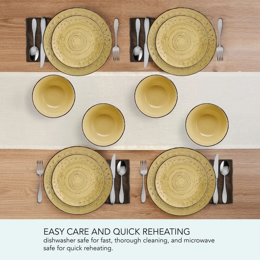 Trellis Sunflower 12 Piece Dinnerware Set, Service For 4 8 Trellis Sunflower 12 Piece Dinnerware Set, Service For 4 - Image 6