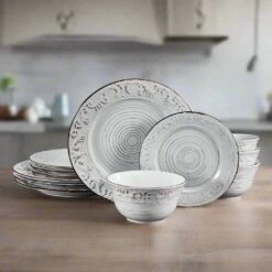 Trellis White 12 Piece Dinnerware Set, Service For 4 12 Trellis White 12 Piece Dinnerware Set, Service For 4 -Home Tableware Trellis White 12 Piece Dinnerware Set Service for 4 5293669 4