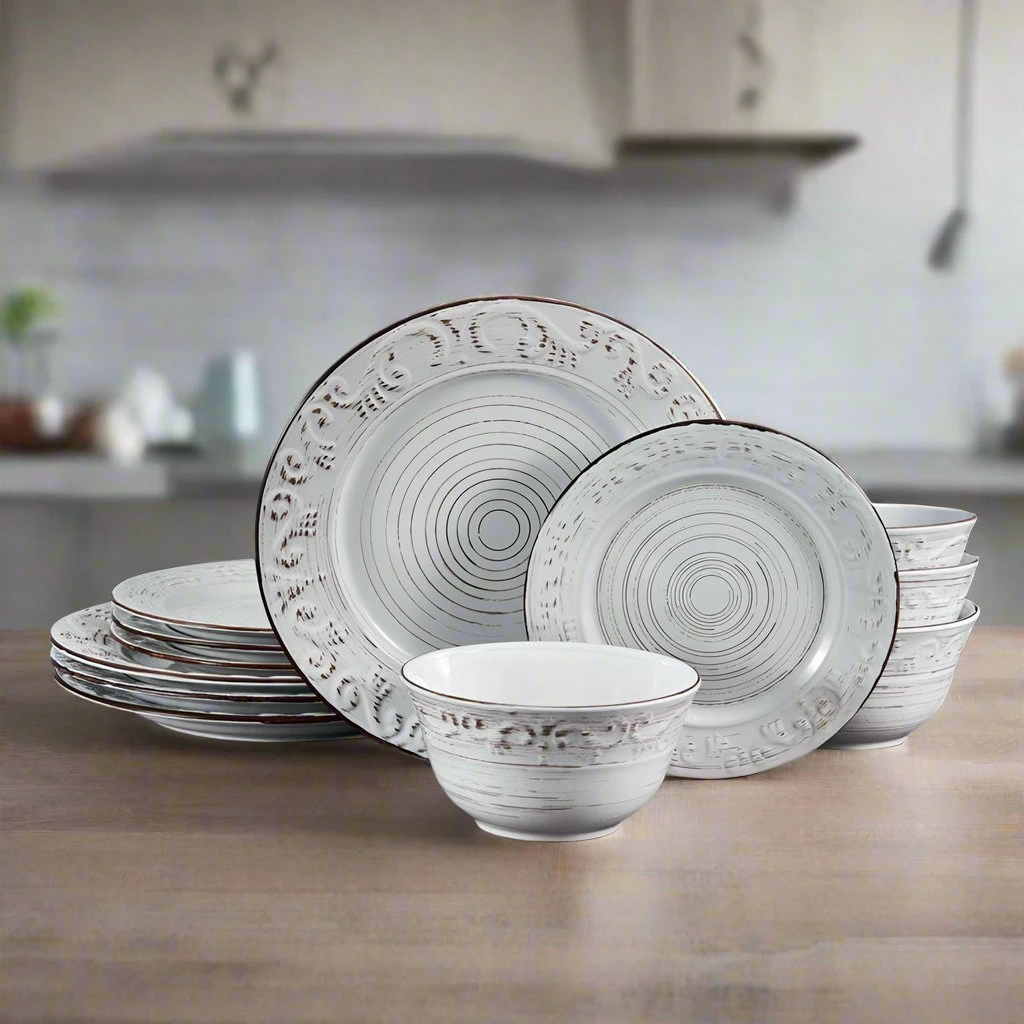 Trellis White 12 Piece Dinnerware Set, Service For 4 5 Trellis White 12 Piece Dinnerware Set, Service For 4 - Image 3