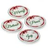 Winterberry® Set Of 4 Red Ribbon Salad Plates -Home Tableware Winterberry Set of 4 Red Ribbon Salad Plates 5308110 1