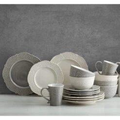 Abby Gray 16 Piece Dinnerware Set, Service For 4 -Home Tableware abby gray 16 piece dinnerware set service for 4 5267394 8 a72999fb 8f80 4f54 b36e b67d43bf624b