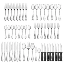 American Bead 53 Piece Flatware Set, Service For 8 -Home Tableware american bead 53 piece flatware set service for 8 5079437 3