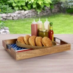 American Flag Lazy Susan Serve Tray -Home Tableware american flag lazy susan serve tray 5266467 4