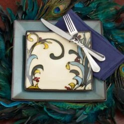 Belmont Set Of 4 Square Leaves Salad Plates -Home Tableware belmont set of 4 square leaves salad plates K45091054 3