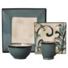 Belmont Square Blue Leaves Dinnerware Set -Home Tableware belmont square blue leaves dinnerware set K325091147 1