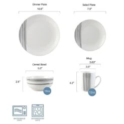 Brushed Lines 16 Piece Dinnerware Set, Service For 4 -Home Tableware brushed lines 16 piece dinnerware set service for 4 5287314 10