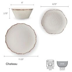 Chateau Cream 12 Piece Outdoor Melamine Dinnerware Set, Service For 4 15 Chateau Cream 12 Piece Outdoor Melamine Dinnerware Set, Service For 4 -Home Tableware chateau cream 12 piece melamine dinnerware set service for 4 5302580 5