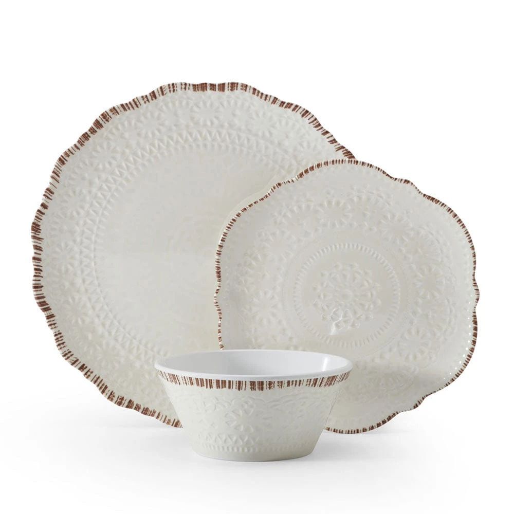 Chateau Cream 12 Piece Outdoor Melamine Dinnerware Set, Service For 4 11 Chateau Cream 12 Piece Outdoor Melamine Dinnerware Set, Service For 4 - Image 9