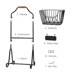 Dahlia 4 Tier Market Adjustable Standing Storage Rack -Home Tableware dahlia 4 tier market adjustable standing storage rack 5288636 4