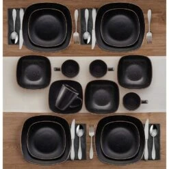 Decker Black 16 Piece Dinnerware Set, Service For 4 13 Decker Black 16 Piece Dinnerware Set, Service For 4 -Home Tableware decker black 16 piece dinnerware set service for 4 5286198 3 35255d0a 66cb 445d 989b 021294358cc5