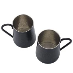 Drew And Jonathan Hammered Black Set Of 2 Beer Mugs -Home Tableware drew and jonathan hammered black set of 2 bar mugs 5288509 3