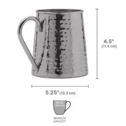 Drew And Jonathan Stainless Hammered Set Of 2 Beer Mugs -Home Tableware drew and jonathan stainless hammered set of 2 bar rmugs 5288508 4