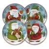 Evergreen Ernie Set Of 4 Santa Salad Plates -Home Tableware evergreen ernie set of 4 santa salad plates 5194066 1