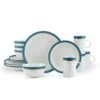 Ezra Blue 16 Piece Dinnerware Set, Service For 4 -Home Tableware ezra blue 16 piece dinnerware set service for 4 5287909 1