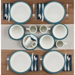 Ezra Blue 16 Piece Dinnerware Set, Service For 4 -Home Tableware ezra blue 16 piece dinnerware set service for 4 5287909 3