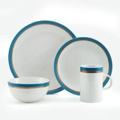 Ezra Blue 16 Piece Dinnerware Set, Service For 4 -Home Tableware ezra blue 16 piece dinnerware set service for 4 5287909 9