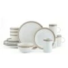 Ezra Taupe 16 Piece Dinnerware Set, Service For 4 -Home Tableware ezra taupe 16 piece dinnerware set service for 4 5287911 1