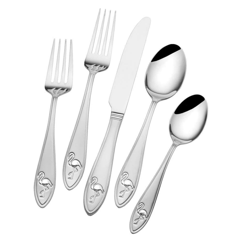 Flamingo 20 Piece Flatware Set, Service For 4 3 Flamingo 20 Piece Flatware Set, Service For 4