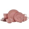 Flamingo Pink 16 Piece Dinnerware Set, Service For 4