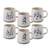 Floral Blue Set Of 6 Mugs, Assorted -Home Tableware floral set of 6 matted mugs assorted 5282195 1