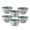 Floral Blue Set Of 6 Soup Cereal Bowls, Assorted -Home Tableware floral set of 6 matted soup cereal bowls assorted 5282196 1