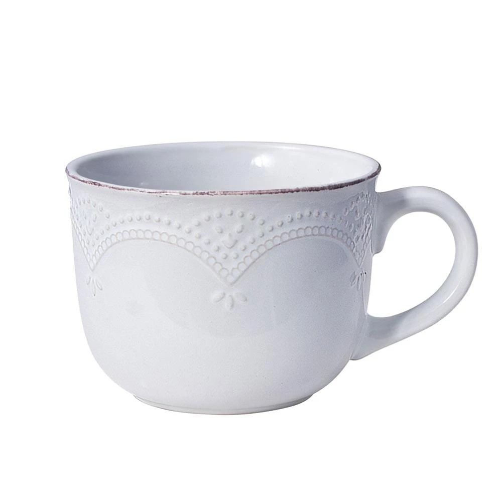 French Lace White Jumbo Soup Mug 3 French Lace White Jumbo Soup Mug