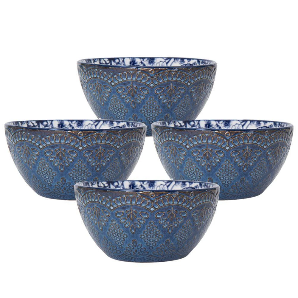 Gabriela Blue Set Of 4 Soup Cereal Bowls 3 Gabriela Blue Set Of 4 Soup Cereal Bowls