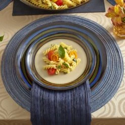 Galaxy Set Of 4 Blue Dinner Plates -Home Tableware gal
