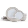 Grayson Taupe 12 Piece Dinnerware Set, Service For 4 -Home Tableware grayson taupe 12 piece dinnerware set service for 4 5296694 1