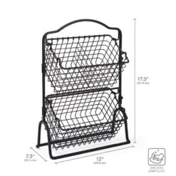 Grid 2 Tier Storage Basket -Home Tableware grid 2 tier storage basket 5292301 5