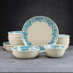 Hayden Blue 12 Piece Dinnerware Set, Service For 4 13 Hayden Blue 12 Piece Dinnerware Set, Service For 4 -Home Tableware hayden blue 12 piece dinnerware set service for 4 5287915 3