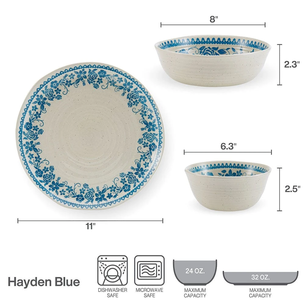 Hayden Blue 12 Piece Dinnerware Set, Service For 4 11 Hayden Blue 12 Piece Dinnerware Set, Service For 4 - Image 9