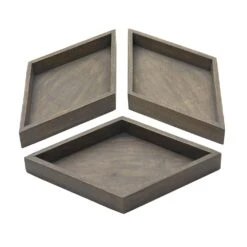 Hexagon 4 Piece Mango Wood Tray Set -Home Tableware hexagon 4 piece mango wood tray set 5277415 6