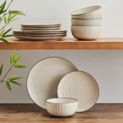 Janelle 12 Piece Dinnerware Set, Service For 4 -Home Tableware janelle 12 piece dinnerware set service for 4 5305448 3