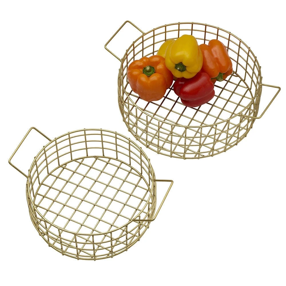 Kendall Set Of 2 Gold Centerpiece Baskets 3 Kendall Set Of 2 Gold Centerpiece Baskets