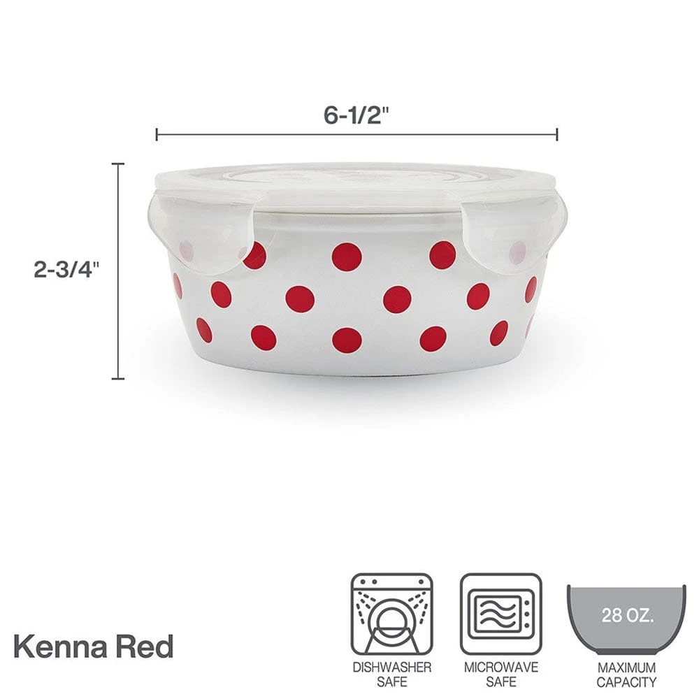 Kenna Red Storage Bowl With Lid 7 Kenna Red Storage Bowl With Lid - Image 5