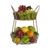 Lattice 2 Tier Matte Gold Countertop Basket -Home Tableware lattice 2 tier matte gold countertop basket 5216559 1