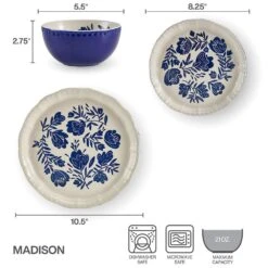 Madison 12 Piece Dinnerware Set, Service For 4 -Home Tableware madison 12 piece dinnerware set service for 4 5293922 5
