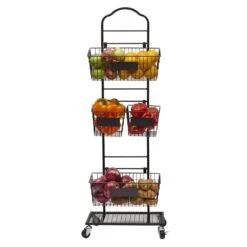Mercato 3 Tier Adjustable Storage Rack With Chalkboard Plates
