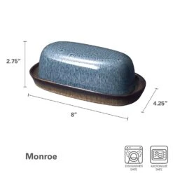 Monroe Blue Covered Butter Dish -Home Tableware monroe blue covered butter dish 5287557 4