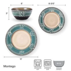 Montego 12 Piece Dinnerware Set, Service For 4 -Home Tableware montego 12 piece dinnerware set service for 4 5293653 5