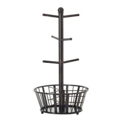 Mug Tree Stand With Basket 7 Mug Tree Stand With Basket -Home Tableware mug tree stand with basket 5172783 2