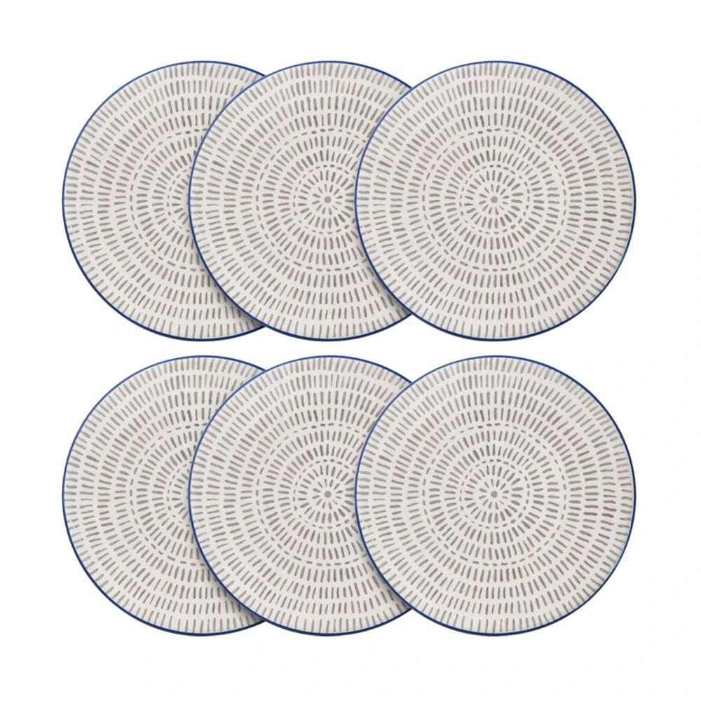 Gray Line Set Of 6 Salad Plates 3 Gray Line Set Of 6 Salad Plates