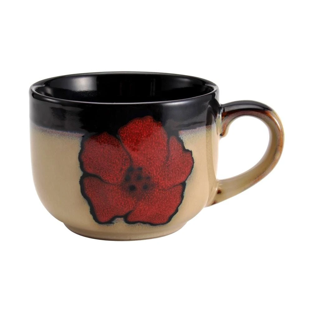 Painted Poppies Jumbo Soup Mug 3 Painted Poppies Jumbo Soup Mug
