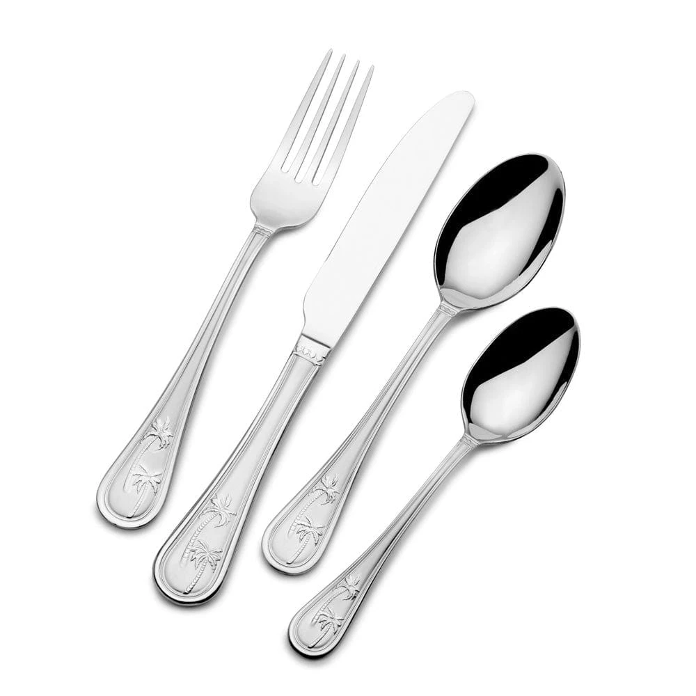 Palm Breeze 16 Piece Flatware Set, Service For 4 3 Palm Breeze 16 Piece Flatware Set, Service For 4