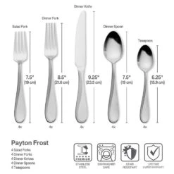 Payton Frost 20 Piece Flatware Set, Service For 4 -Home Tableware payton frost 20 piece flatware set service for 4 5281608 5