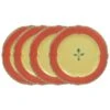 Pistoulet® Set Of 4 Dinner Plates With Red Band -Home Tableware pistoulet set of 4 dinner plates with red band K437000491 1